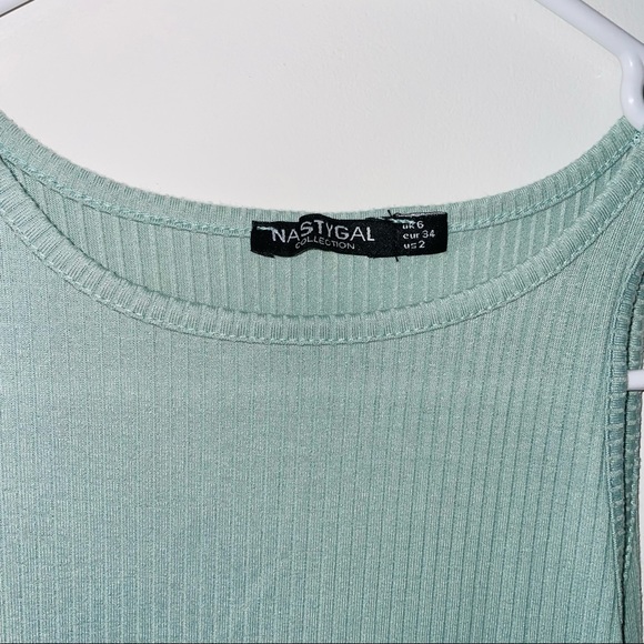 Nasty Gal Racer High-Leg Ribbed Bodysuit Size: 2 - Picture 8 of 10